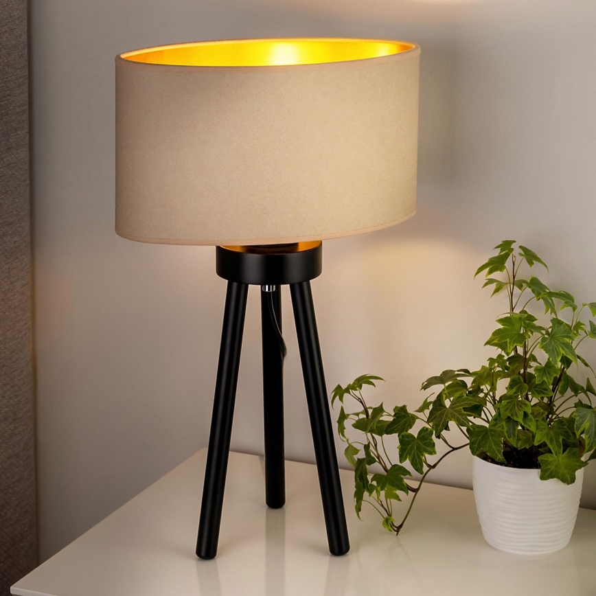 Duolla - Pöytävalaisin OVAL VEGAN 1xE27/15W/230V halkaisija 30 cm kerma