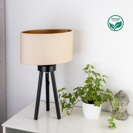 Duolla - Pöytävalaisin OVAL VEGAN 1xE27/15W/230V halkaisija 30 cm kerma