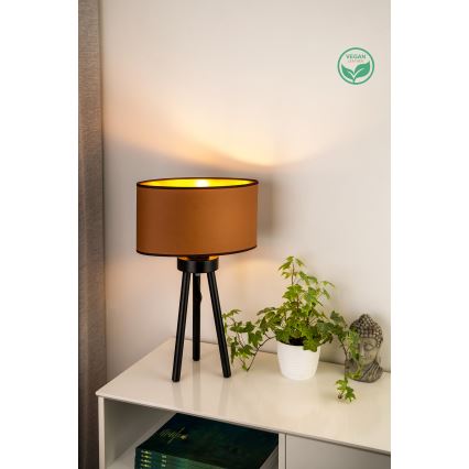 Duolla - Pöytävalaisin OVAL VEGAN 1xE27/15W/230V halkaisija 30 cm ruskea