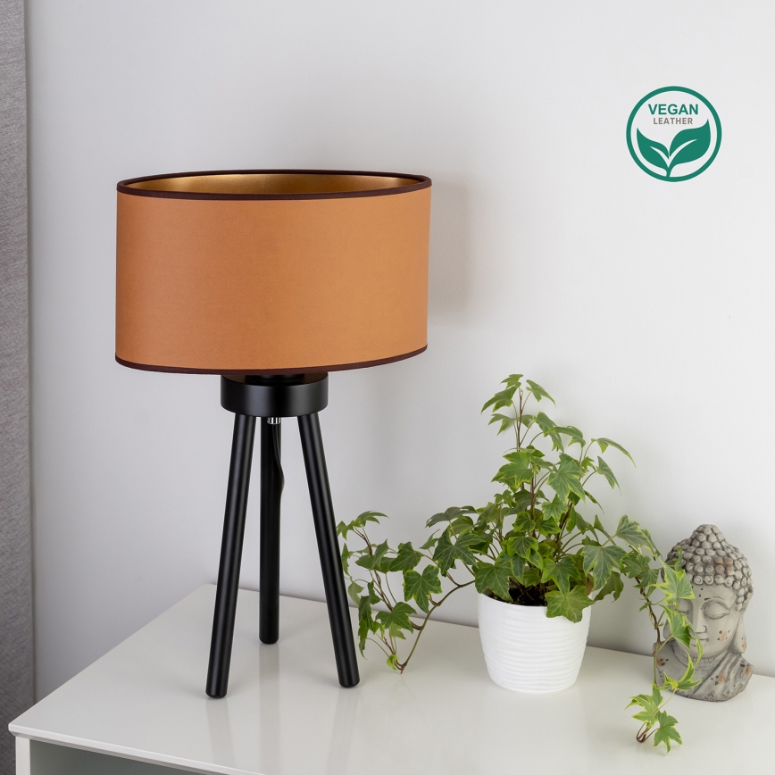 Duolla - Pöytävalaisin OVAL VEGAN 1xE27/15W/230V halkaisija 30 cm ruskea