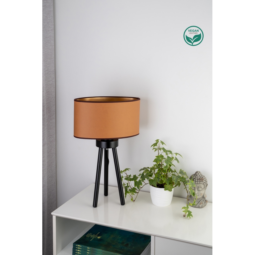 Duolla - Pöytävalaisin OVAL VEGAN 1xE27/15W/230V halkaisija 30 cm ruskea