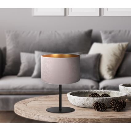 Duolla - Pöytävalaisin ROLLER 1xE14/15W/230V halkaisija 20 cm harmaa/kulta