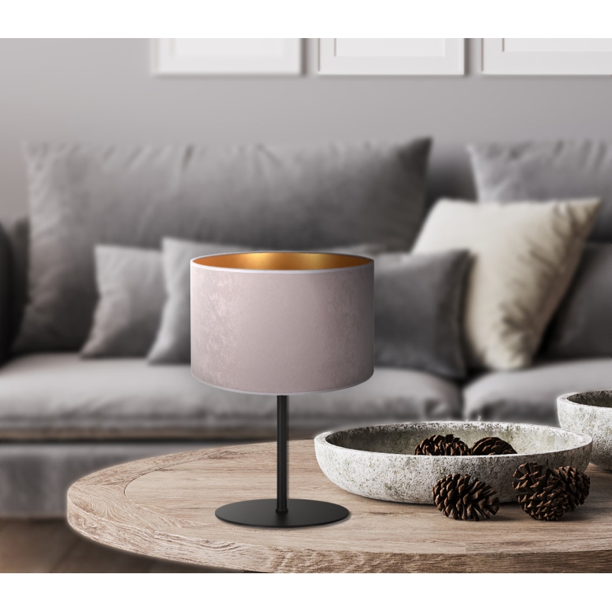 Duolla - Pöytävalaisin ROLLER 1xE14/15W/230V halkaisija 20 cm harmaa/kulta