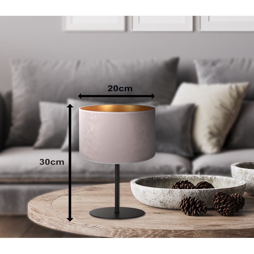 Duolla - Pöytävalaisin ROLLER 1xE14/15W/230V halkaisija 20 cm harmaa/kulta