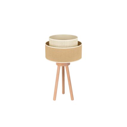 Duolla - Pöytävalaisin YUTE BOHO 1xE27/15W/230V halkaisija 25 cm ruskea/kerma