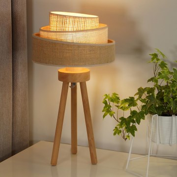 Duolla - Pöytävalaisin YUTE TRIO 1xE27/15W/230V halkaisija 25 cm ruskea/harmaa/beige