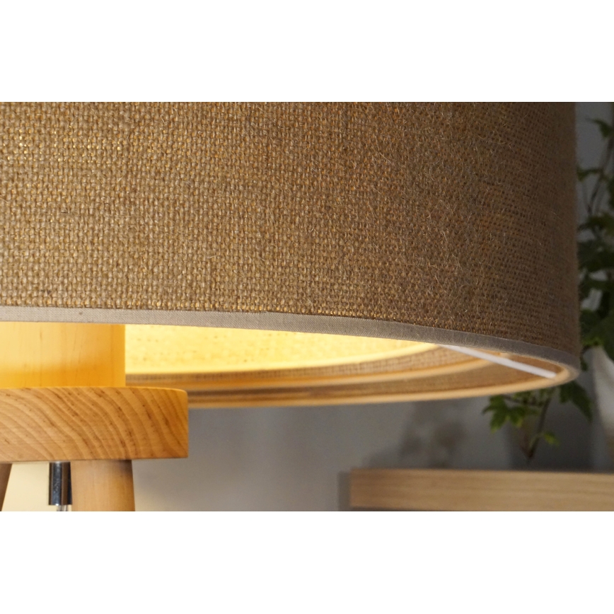 Duolla - Pöytävalaisin YUTE TRIO 1xE27/15W/230V halkaisija 25 cm ruskea/harmaa/beige