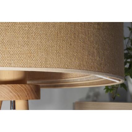 Duolla - Pöytävalaisin YUTE TRIO 1xE27/15W/230V halkaisija 25 cm ruskea/harmaa/beige