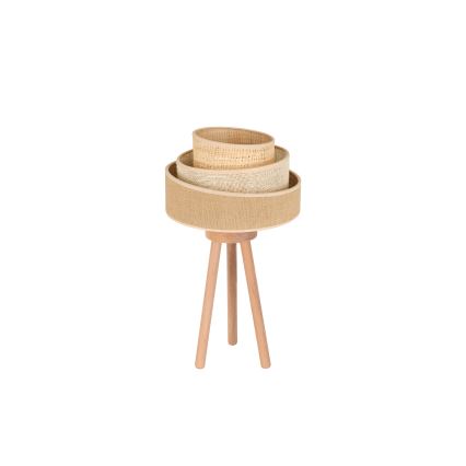 Duolla - Pöytävalaisin YUTE TRIO 1xE27/15W/230V halkaisija 25 cm ruskea/harmaa/beige