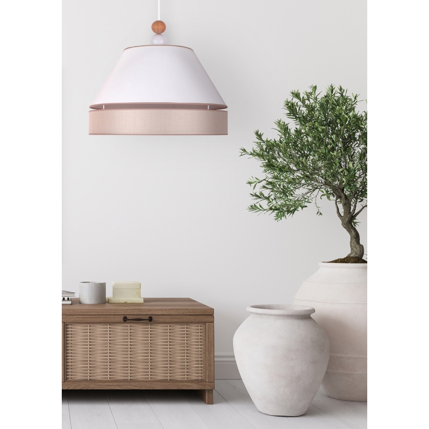 Duolla - Riippuvalaisin AVIGNON 1xE27/15W/230V d. 50 cm valkoinen/beige