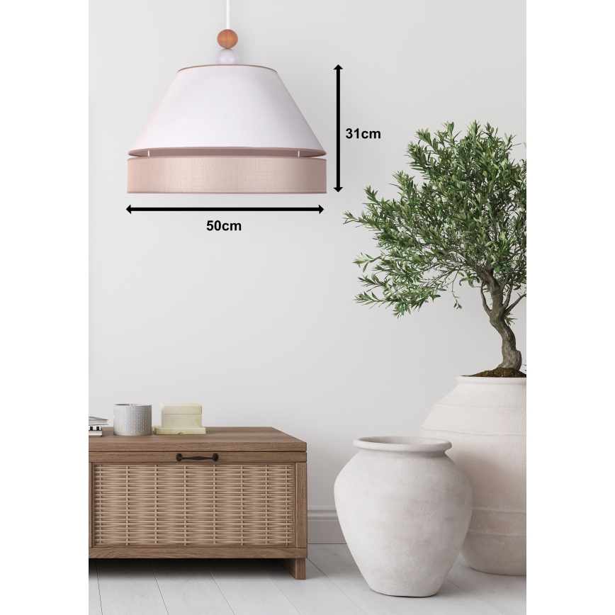 Duolla - Riippuvalaisin AVIGNON 1xE27/15W/230V d. 50 cm valkoinen/beige