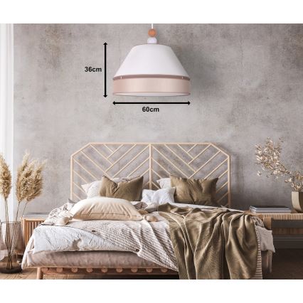 Duolla - Riippuvalaisin AVIGNON 1xE27/15W/230V d. 60 cm valkoinen/beige