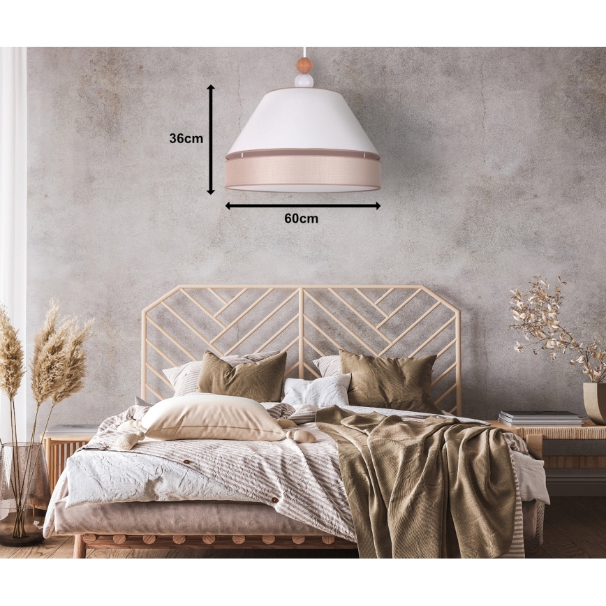Duolla - Riippuvalaisin AVIGNON 1xE27/15W/230V d. 60 cm valkoinen/beige