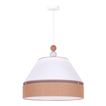 Duolla - Riippuvalaisin AVIGNON 1xE27/15W/230V d. 60 cm valkoinen/ruskea