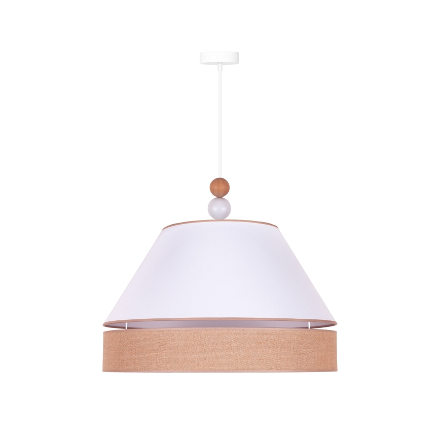 Duolla - Riippuvalaisin AVIGNON 1xE27/15W/230V d. 60 cm valkoinen/ruskea