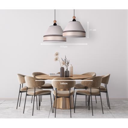 Duolla - Riippuvalaisin AVIGNON 2xE27/15W/230V beige