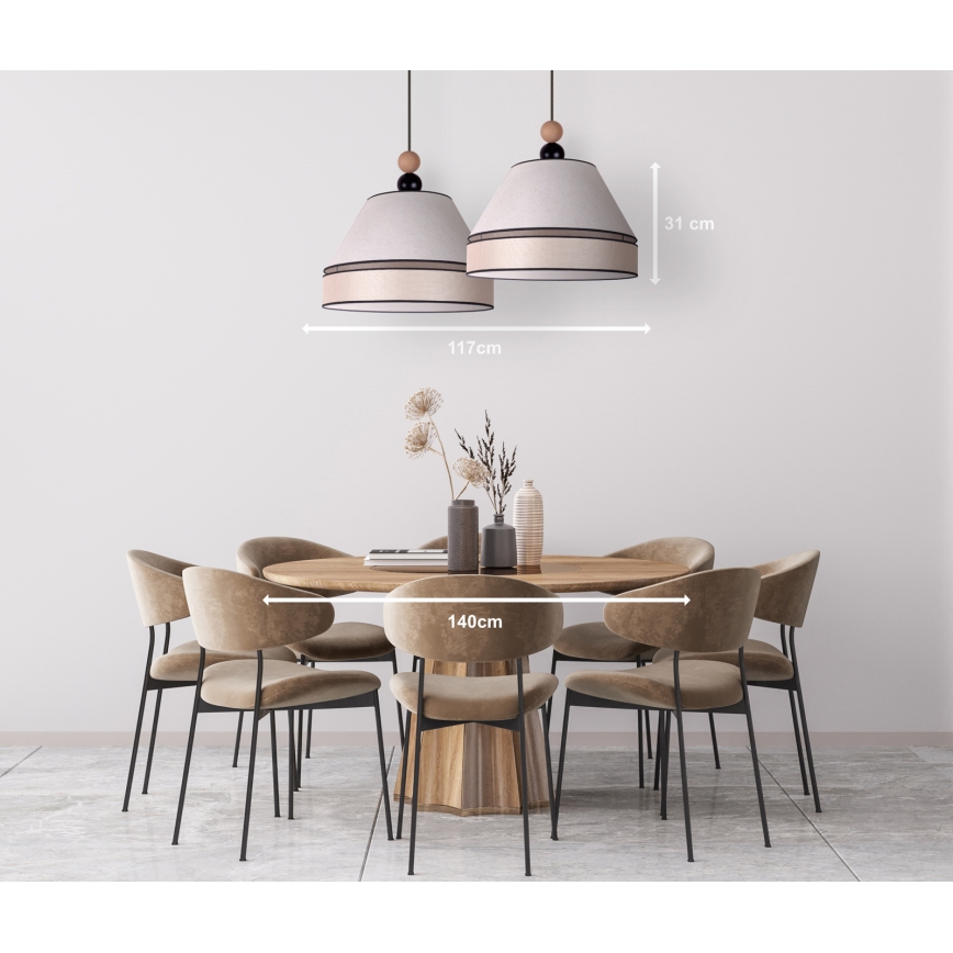Duolla - Riippuvalaisin AVIGNON 2xE27/15W/230V beige