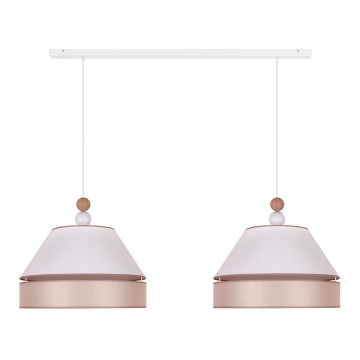 Duolla - Riippuvalaisin AVIGNON 2xE27/15W/230V valkoinen/beige