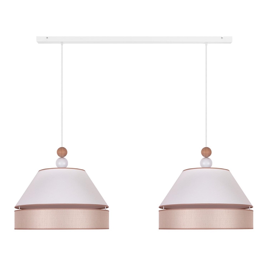 Duolla - Riippuvalaisin AVIGNON 2xE27/15W/230V valkoinen/beige