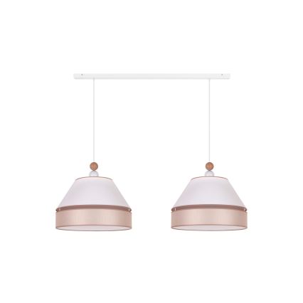 Duolla - Riippuvalaisin AVIGNON 2xE27/15W/230V valkoinen/beige
