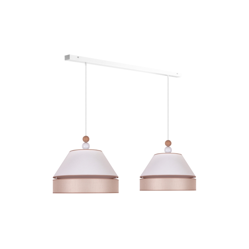 Duolla - Riippuvalaisin AVIGNON 2xE27/15W/230V valkoinen/beige