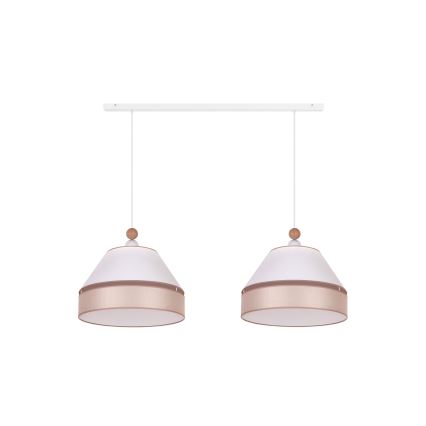 Duolla - Riippuvalaisin AVIGNON 2xE27/15W/230V valkoinen/beige