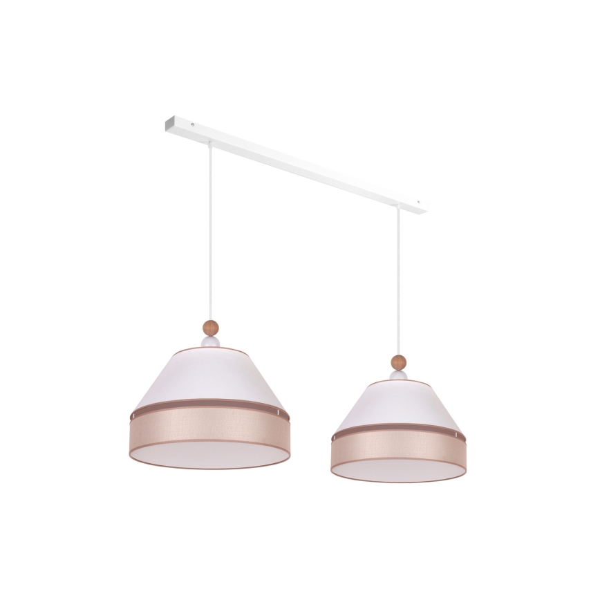 Duolla - Riippuvalaisin AVIGNON 2xE27/15W/230V valkoinen/beige