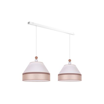 Duolla - Riippuvalaisin AVIGNON 2xE27/15W/230V valkoinen/beige