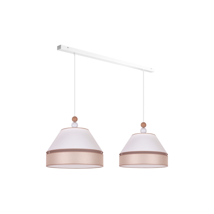 Duolla - Riippuvalaisin AVIGNON 2xE27/15W/230V valkoinen/beige