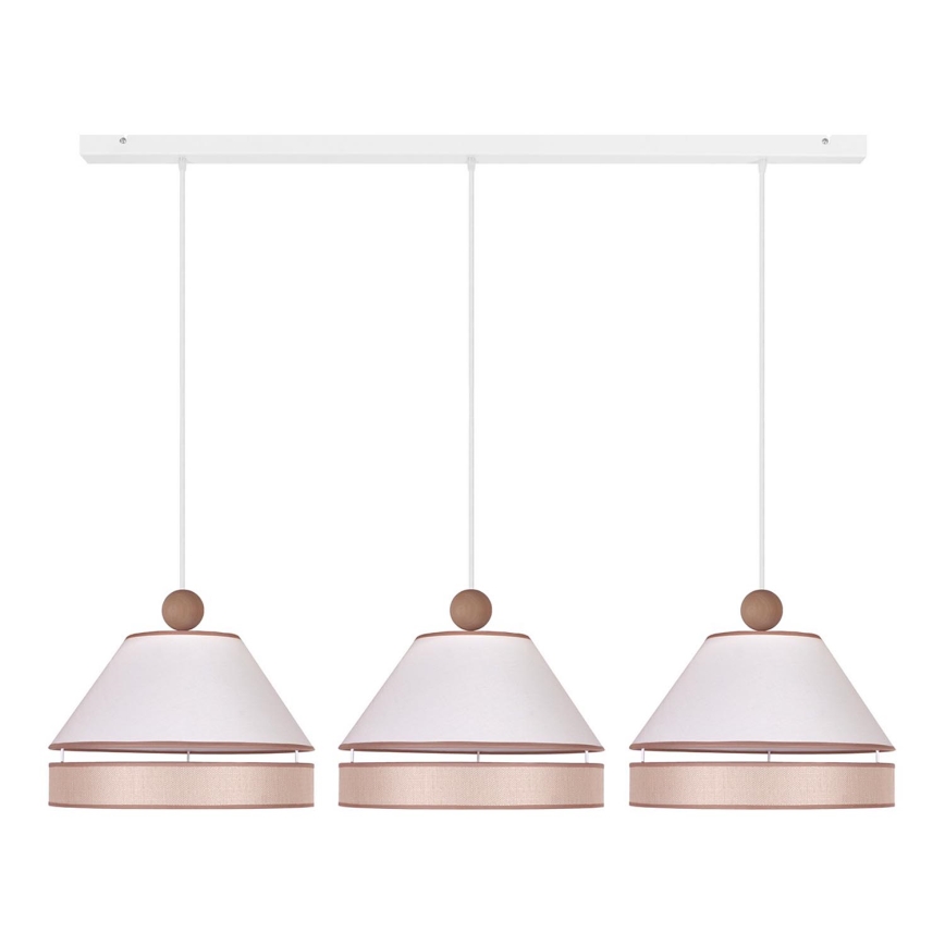 Duolla - Riippuvalaisin AVIGNON 3xE27/15W/230V valkoinen/beige