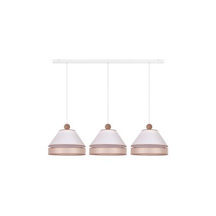 Duolla - Riippuvalaisin AVIGNON 3xE27/15W/230V valkoinen/beige