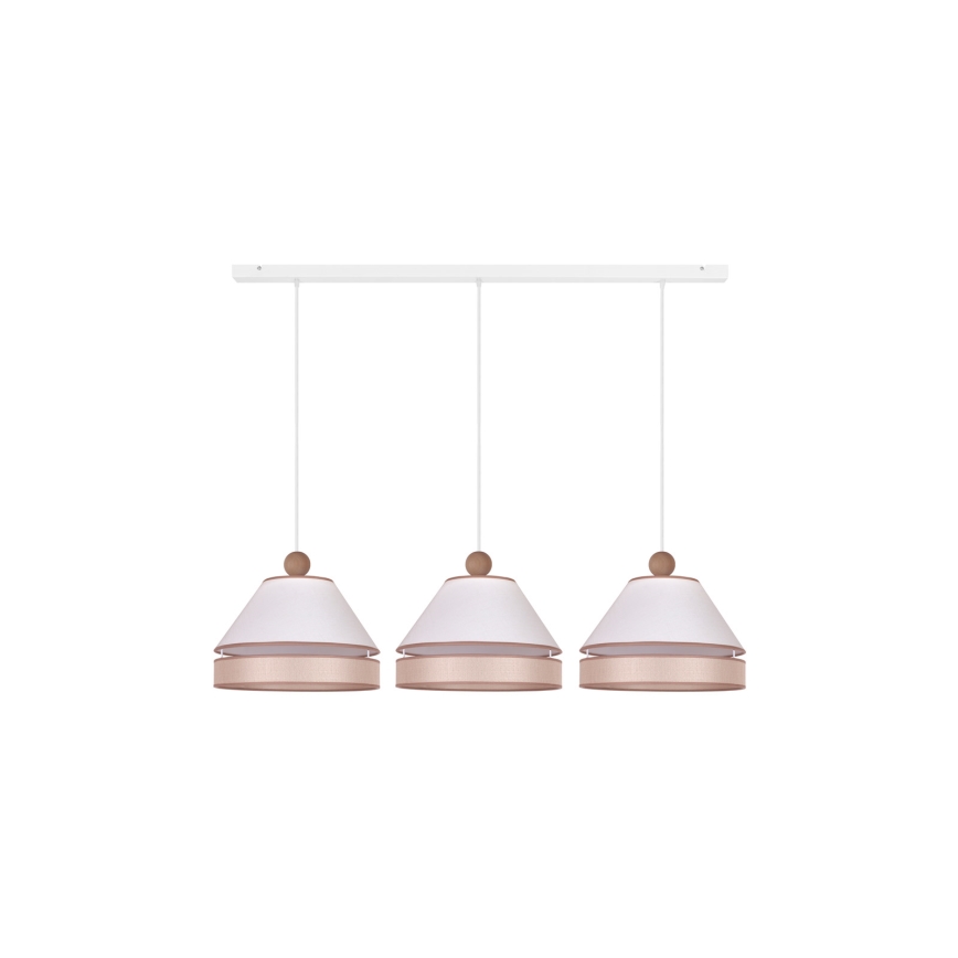 Duolla - Riippuvalaisin AVIGNON 3xE27/15W/230V valkoinen/beige