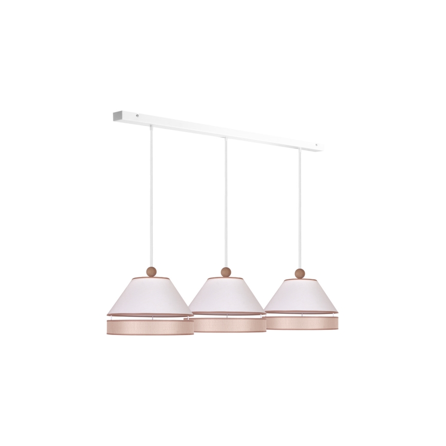 Duolla - Riippuvalaisin AVIGNON 3xE27/15W/230V valkoinen/beige
