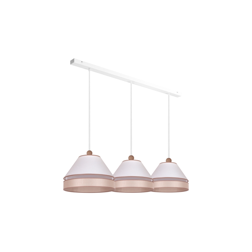 Duolla - Riippuvalaisin AVIGNON 3xE27/15W/230V valkoinen/beige