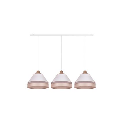 Duolla - Riippuvalaisin AVIGNON 3xE27/15W/230V valkoinen/beige