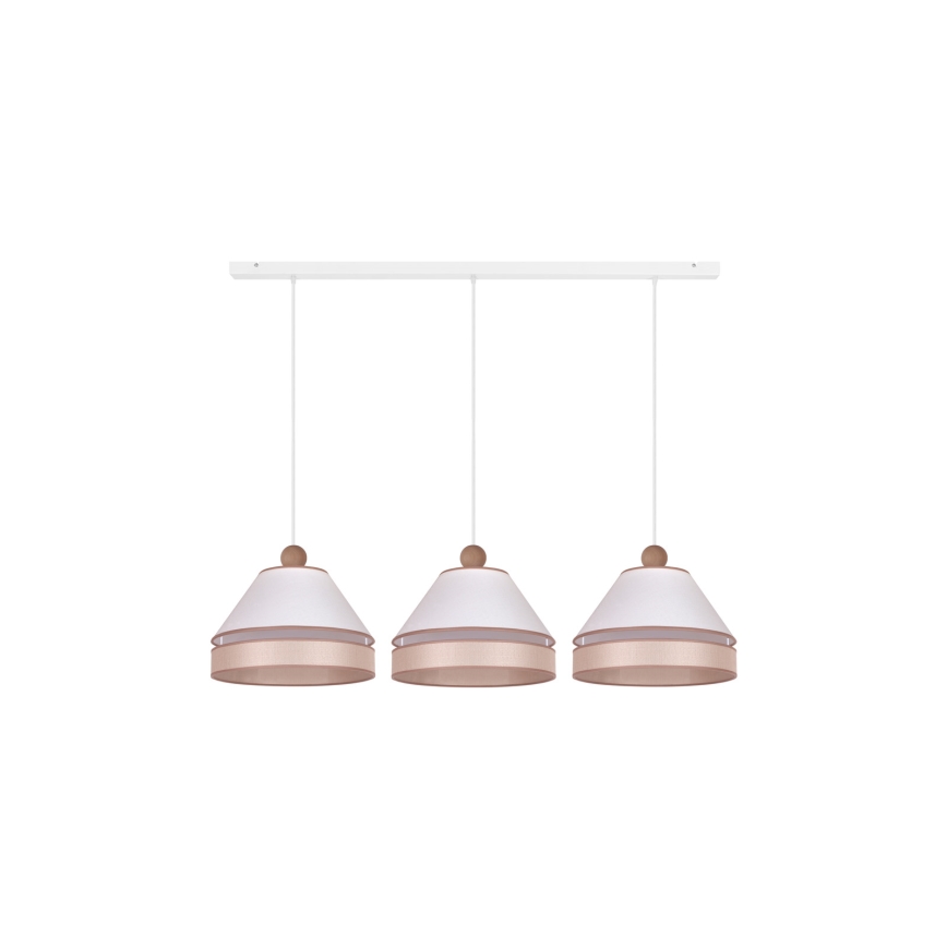 Duolla - Riippuvalaisin AVIGNON 3xE27/15W/230V valkoinen/beige