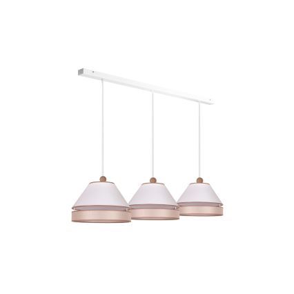 Duolla - Riippuvalaisin AVIGNON 3xE27/15W/230V valkoinen/beige