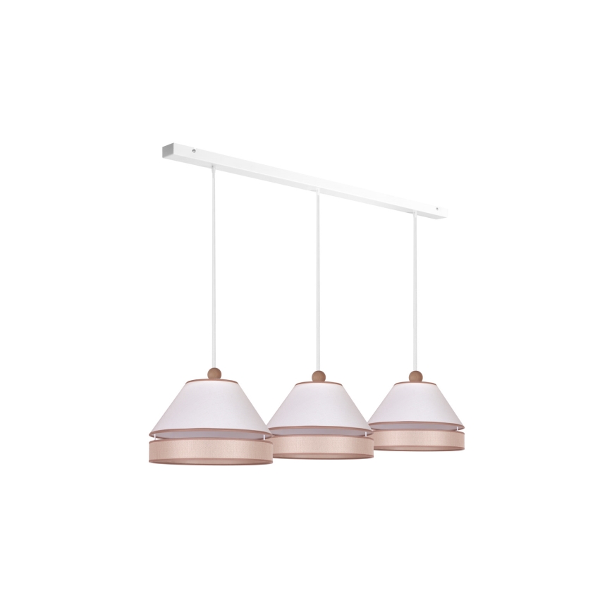 Duolla - Riippuvalaisin AVIGNON 3xE27/15W/230V valkoinen/beige