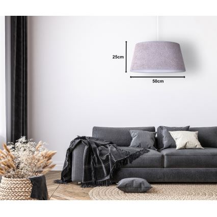 Duolla - Riippuvalaisin BOUCLE 1xE27/15W/230V d. 50 cm harmaa