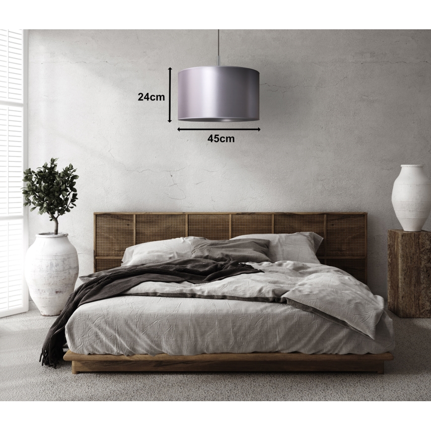 Duolla - Riippuvalaisin CANNES 1xE27/15W/230V d. 45 cm hopea