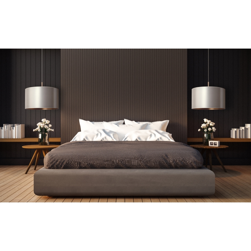 Duolla - Riippuvalaisin CANNES 1xE27/15W/230V d. 45 cm hopea/kupari