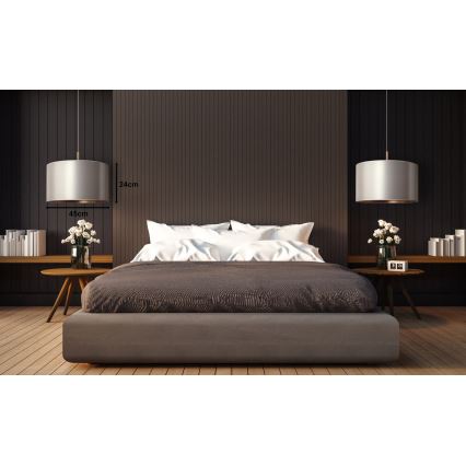 Duolla - Riippuvalaisin CANNES 1xE27/15W/230V d. 45 cm hopea/kupari