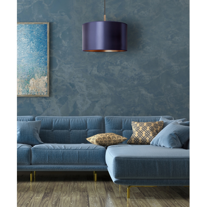 Duolla - Riippuvalaisin CANNES 1xE27/15W/230V d. 45 cm sininen/kupari