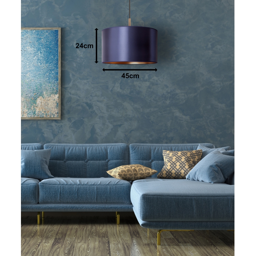 Duolla - Riippuvalaisin CANNES 1xE27/15W/230V d. 45 cm sininen/kupari
