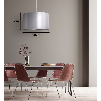 Duolla - Riippuvalaisin CANNES 1xE27/15W/230V d. 50 cm hopea