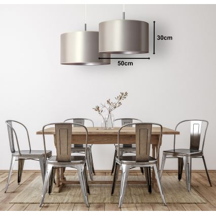 Duolla - Riippuvalaisin CANNES 1xE27/15W/230V d. 50 cm hopea