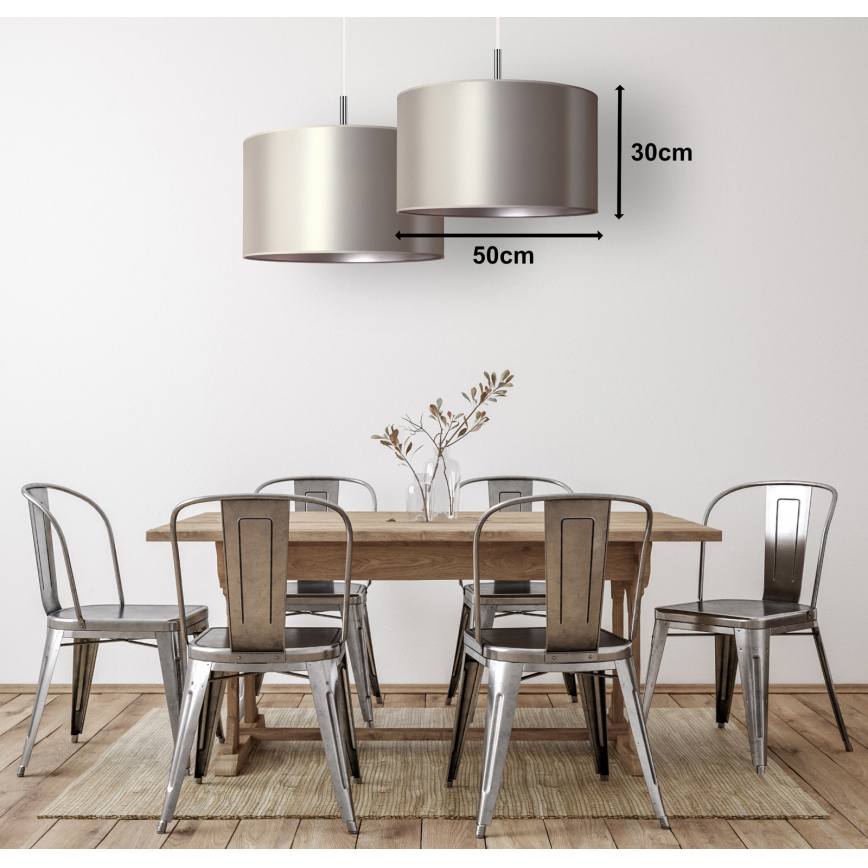 Duolla - Riippuvalaisin CANNES 1xE27/15W/230V d. 50 cm hopea