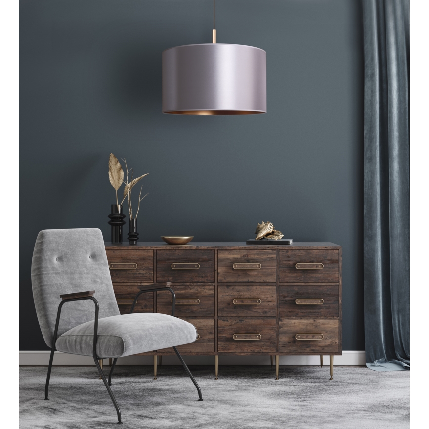Duolla - Riippuvalaisin CANNES 1xE27/15W/230V d. 50 cm hopea/kupari