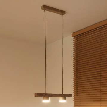 Duolla - Riippuvalaisin johdolla IRONLINE 2xGX53/3W/230V mänty/tammi/beige