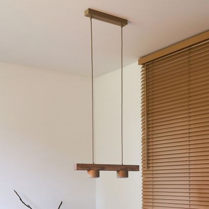 Duolla - Riippuvalaisin johdolla IRONLINE 2xGX53/3W/230V mänty/tammi/beige